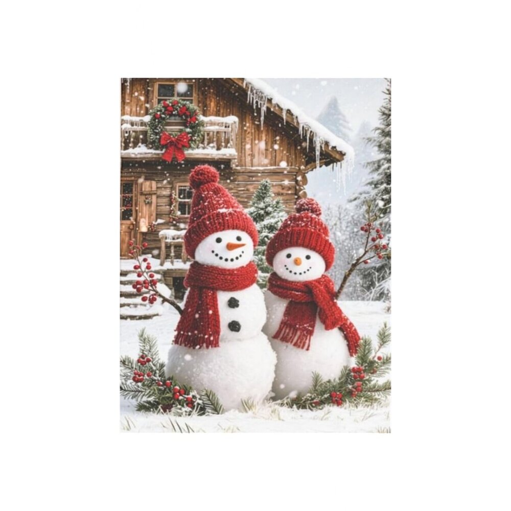 Snowman Unframed Canvas Wall Art  24" X 32"